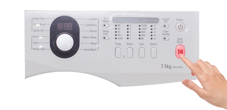 cách sử dụng bảng điều khiển máy giặt samsung
