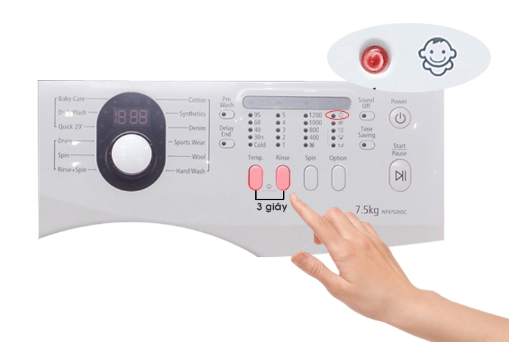 cách sử dụng bảng điều khiển máy giặt samsung